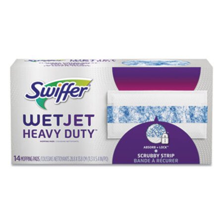 Swiffer® WetJet System Refill Pads, 11.3" x 5.4", Heavy Duty, White, 14/Box