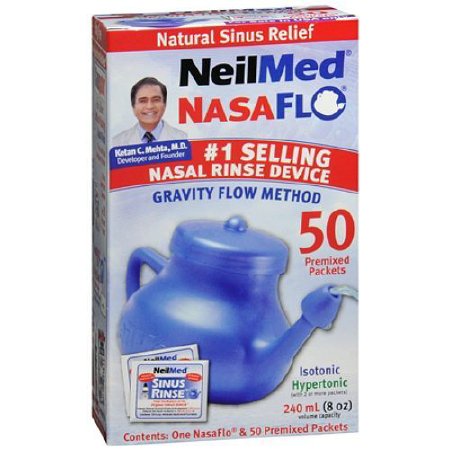 Neilmed Products Saline Nasal Rinse Kit Neilmed® Nasaflo® Neti Pot 50 Packets