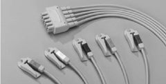 Vyaire Medical Lead Wire Set 51 Inch, 5 Leads, Multi-Link, Gold-Plated Connector, Grabber Style, AHA, Mixed, RL, LL, V, 29 Inch Right-Angle Connector, Left-Angle Connector