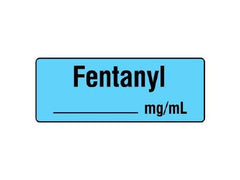Shamrock Scientific Drug Label Shamrock Anesthesia Label Fentanyl___mg/mL Blue 1/2 X 1 Inch - M-677872-1103 - Roll of 1