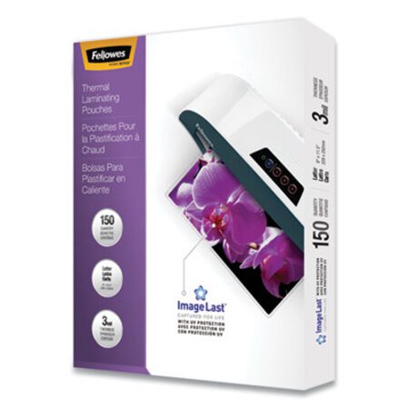 Fellowes® ImageLast Laminating Pouches with UV Protection, 3 mil, 9" x 11.5", Clear, 150/Pack