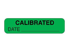 Shamrock Scientific Pre-Printed Label Advisory Label Green CALIBRATED / DATE _____ Black Quality Control Label 5/16 X 1-1/4 Inch - M-678172-2569 - Roll of 1