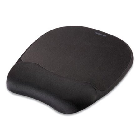 Fellowes® Mouse Pad w/Wrist Rest, Nonskid Back, 7 15/16 x 9 1/4, Black