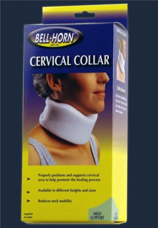 DJO Cervical Collar Bell-Horn® Low Contoured / Medium Density Adult One Size Fits Most One-Piece 3-1/2 Inch Height 13 to 19 Inch Neck Circumference