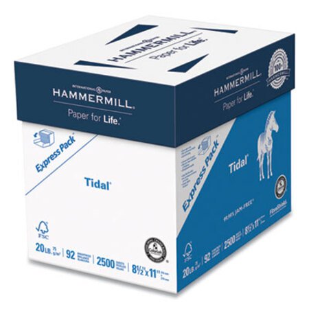 Hammermill® Tidal Print Paper Express Pack, 92 Bright, 20lb, 8.5 x 11, White, 2,500 Sheets/Carton