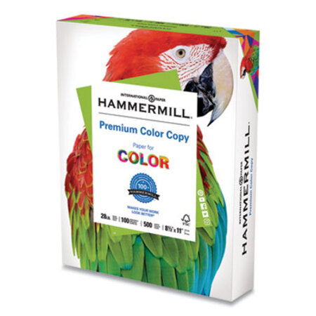 Hammermill® Premium Color Copy Print Paper, 100 Bright, 28lb, 8.5 x 11, Photo White, 500/Ream