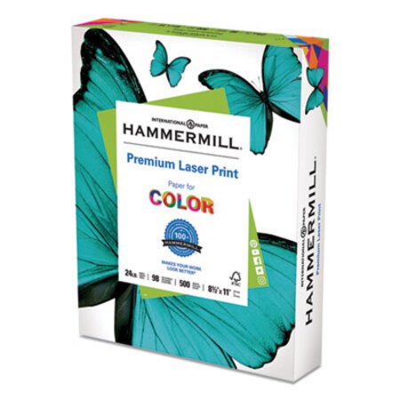 Hammermill® Premium Laser Print Paper, 98 Bright, 24lb, 8.5 x 11, White, 500/Ream