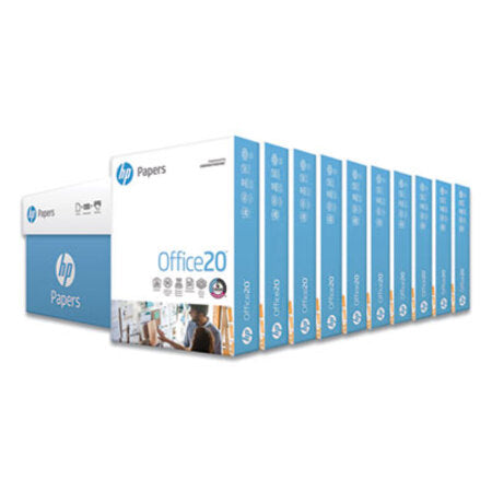 HP Papers Office20 Paper, 92 Bright, 20lb, 8.5 x 11, White, 500 Sheets/Ream, 10 Reams/Carton