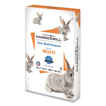 Hammermill® Fore Multipurpose Print Paper, 96 Bright, 20 lb, 8.5 x 14, White, 500/Ream
