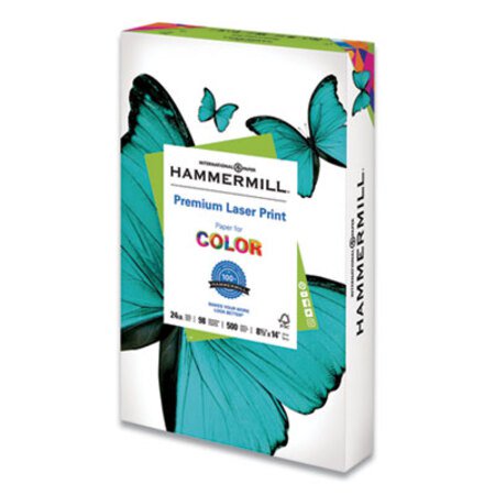 Hammermill® Premium Laser Print Paper, 98 Bright, 24lb, 8.5 x 14, White, 500/Ream