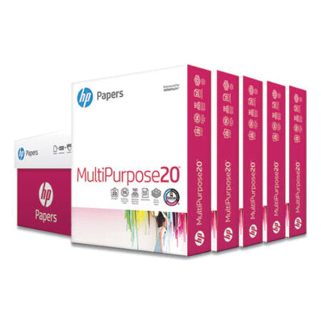HP Papers MultiPurpose20 Paper, 96 Bright, 20lb, 8.5 x 11, White, 500 Sheets/Ream, 5 Reams/Carton
