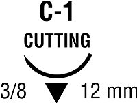 Covidien Suture with Needle Monosof™~Dermalon™ Nonabsorbable Uncoated Black Suture Monofilament Nylon Size 6 - 0 10 Inch Suture 1-Needle 12 mm Length 3/8 Circle Reverse Cutting Needle