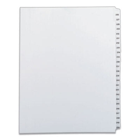 Avery® Preprinted Legal Exhibit Side Tab Index Dividers, Allstate Style, 25-Tab, 226 to 250, 11 x 8.5, White, 1 Set