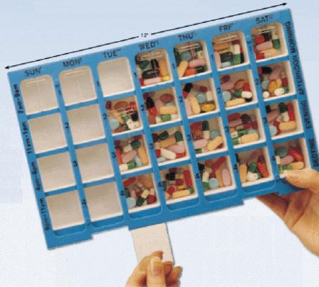 Apothecary Products Pill Organizer Practidose® Large 7 Day 4 Dose