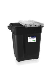 Becton Dickinson RCRA Waste Container Recykleen™ 18-1/2 H X 17-3/4 W X 11-3/4 D Inch 9 Gallon Black Base / Translucent Top Vertical Entry Gasketed Hinged Lid