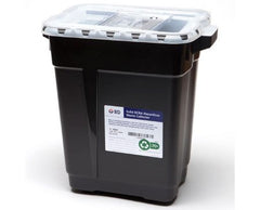 Becton Dickinson RCRA Waste Container Recykleen™ 18-1/2 H X 17-3/4 W X 11-3/4 D Inch 9 Gallon Black Base / Translucent Top Vertical Entry Gasketed Sliding Lid