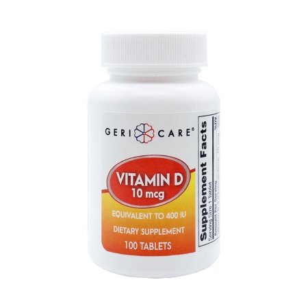 Vitamin Supplement Geri-Care Vitamin D-3 400 IU Strength Tablet 100 per Bottle