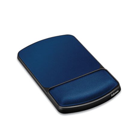 Fellowes® Gel Mouse Pad with Wrist Rest, 6.25" x 10.12", Black/Sapphire