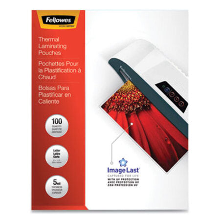 Fellowes® ImageLast Laminating Pouches with UV Protection, 5 mil, 9" x 11.5", Clear, 100/Pack