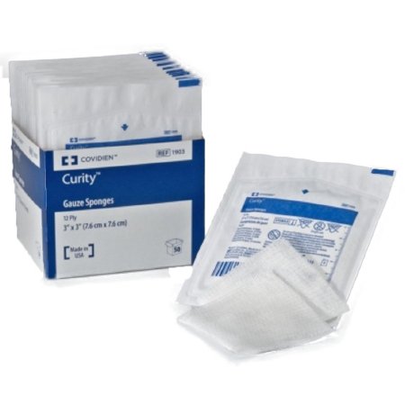 Cardinal USP Type VII Gauze Sponge Curity™ Cotton 12-Ply 3 X 3 Inch Square Sterile