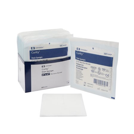 Cardinal Drain Sponge Curity™ Gauze 4 X 4 Inch Square Sterile