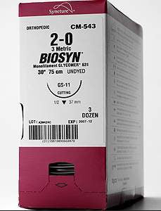 Covidien Suture with Needle Biosyn™ Absorbable Uncoated Violet Suture Monofilament Polyester Size 6 - 0 30 Inch Suture 1-Needle 13 mm Length 1/2 Circle Taper Point Needle