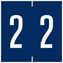 Tabbies Pre-Printed Label Chart Tab Blue 2 | 2 White Numeric 1-7/8 Inch - M-687344-1071 - Roll of 500