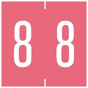 Tabbies Pre-Printed Label Chart Tab Pink 8 | 8 White Numeric 1-7/8 Inch - M-687349-3936 - Roll of 500