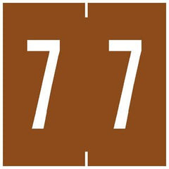 Tabbies Pre-Printed Label Chart Tab Brown 7 | 7 White Numeric 1-7/8 Inch - M-687372-2126 - Roll of 1