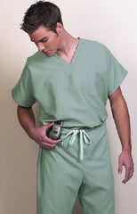 Fashion Seal Uniforms Scrub Shirt Medium Caribbean Blue 1 Pocket Extra Long Cap Sleeve Unisex