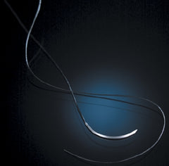 Suture with Needle Silkam® Nonabsorbable Coated Black Suture Braided Silk Size 5 - 0 75 cm Suture 1-Needle 18 mm Length 3/8 Circle Taper Point Needle
