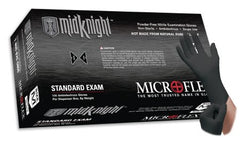 Microflex Medical Exam Glove Midknight™ Medium NonSterile Nitrile Standard Cuff Length Fully Textured Black Not Chemo Approved - M-688019-2006 - Case of 10