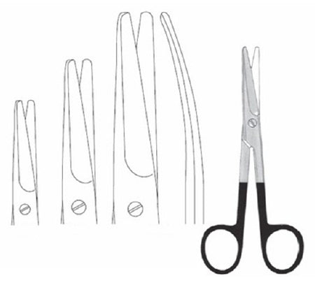 Miltex Dissecting Scissors Padgett® SuperCut Mayo 6-3/4 Inch Length OR Grade German Stainless Steel NonSterile Finger Ring Handle Curved Blade Blunt Tip / Blunt Tip - M-688219-4552 - Each