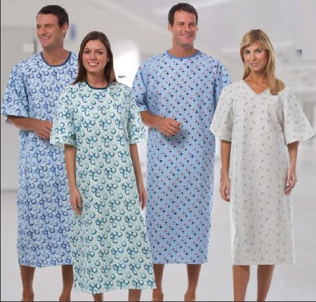 Fashion Seal Uniforms Patient Exam Gown Up to 3X-Large Green Optix Print Reusable