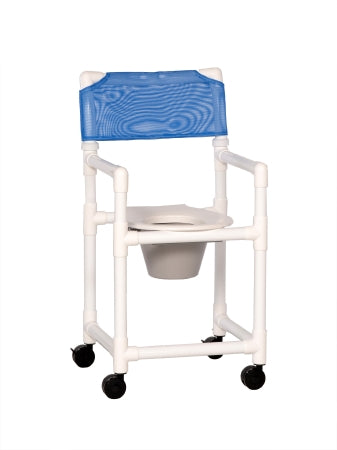 IPU Commode / Shower Chair ipu® Standard Fixed Arm PVC Frame Mesh Back 18 Inch Seat Width