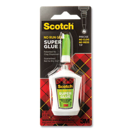 Scotch® Super Glue No-Run Gel with Precision Applicator, 0.14 oz, Dries Clear