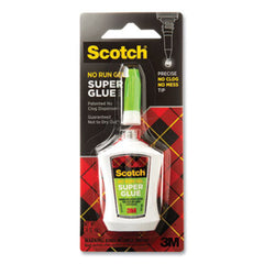 Scotch® Super Glue No-Run Gel with Precision Applicator, 0.14 oz, Dries Clear