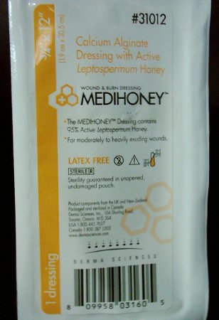 Calcium Alginate Dressing MEDIHONEY® 3/4 X 12 Inch Rope Calcium Alginate / Active Leptospermum Honey Sterile