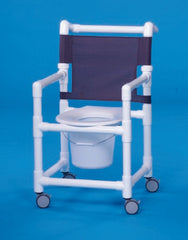 IPU Commode / Shower Chair Select Fixed Arm PVC Frame Mesh Back 18 Inch Seat Width