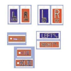Wolf X-Ray Identifier Markers 1 Inch Blue / Red Left / Right 1 Set