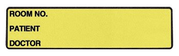 Carstens Pre-Printed Label Wide-Trak™ Chart Tab Yellow Paper Room No_Paitent_Doctor_ Black Patient Information 1-3/8 X 5-3/8 Inch - M-68999-3245 - Roll of 1