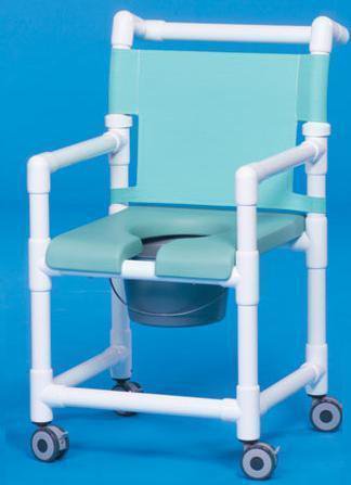 IPU Commode / Shower Chair ipu® Fixed Arm PVC Frame Mesh Back 18 Inch Seat Width