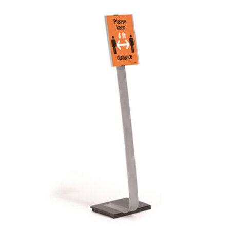 Durable® Info Sign Duo Floor Stand, Letter-Size Inserts, 15 x 46 1/2, Clear