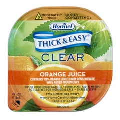 Hormel Food Sales Thickened Beverage Thick & Easy® 4 oz. Portion Cup Orange Juice Flavor Ready to Use Honey Consistency