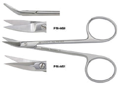 Conjunctival Scissors Padgett® Wilmer-Converse 4-1/4 Inch Length Surgical Grade Stainless Steel NonSterile Finger Ring Handle Angled Saber Back Sharp Tip / Sharp Tip