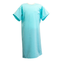 Standard Textile Patient Exam Gown Large Aqua Reusable