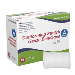 Dynarex Conforming Bandage Dynarex® Polyester 1-Ply 2 Inch X 4-1/10 Yard Roll Shape NonSterile