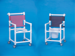 IPU Shower Chair Select Fixed Arm PVC Frame Mesh Back 17-1/4 Inch Seat Width