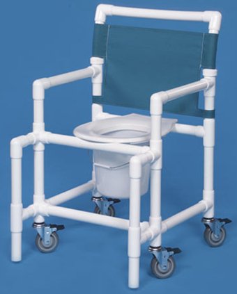 IPU Commode / Shower Chair ipu® Fixed Arm PVC Frame Mesh Back