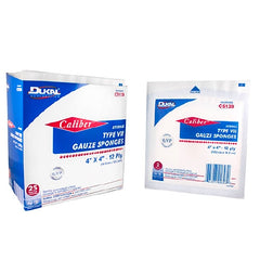 Dukal USP Type VII Gauze Sponge Caliber™ Cotton 12-Ply 4 X 4 Inch Square Sterile